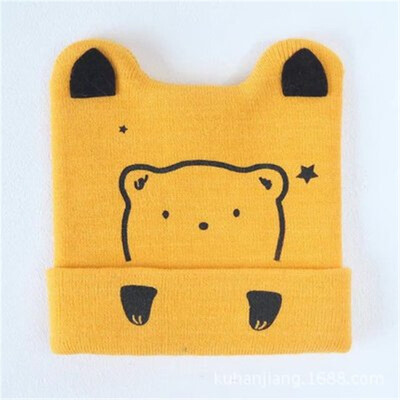 2022 Coreea de primăvară toamnă copii băieți pălărie culoare bomboană pentru copii băieți tricot pălărie fete urs cap broderie copii tricot pălărie