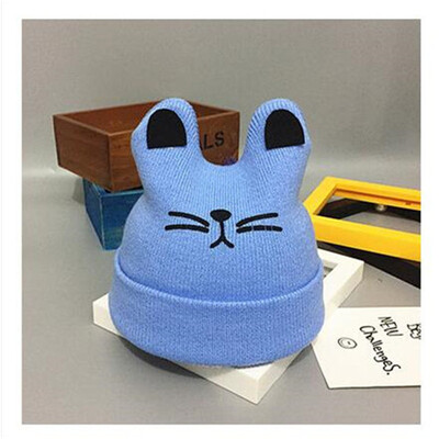 2022 Coreea de primăvară toamnă copii băieți pălărie culoare bomboană pentru copii băieți tricot pălărie fete urs cap broderie copii tricot pălărie