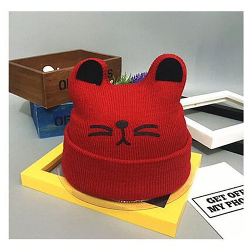 2022 Coreea de primăvară toamnă copii băieți pălărie culoare bomboană pentru copii băieți tricot pălărie fete urs cap broderie copii tricot pălărie