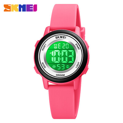 SKMEI LED apšvietimas skaitmeninis vaikiškas sportinis laikrodis chronometras kalendorius laikrodis 5bar vandeniui atsparus vaikiškas rankinis laikrodis berniukams mergaitėms dovana