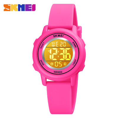 SKMEI LED apšvietimas skaitmeninis vaikiškas sportinis laikrodis chronometras kalendorius laikrodis 5bar vandeniui atsparus vaikiškas rankinis laikrodis berniukams mergaitėms dovana