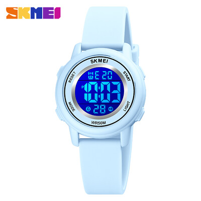 SKMEI LED apšvietimas skaitmeninis vaikiškas sportinis laikrodis chronometras kalendorius laikrodis 5bar vandeniui atsparus vaikiškas rankinis laikrodis berniukams mergaitėms dovana