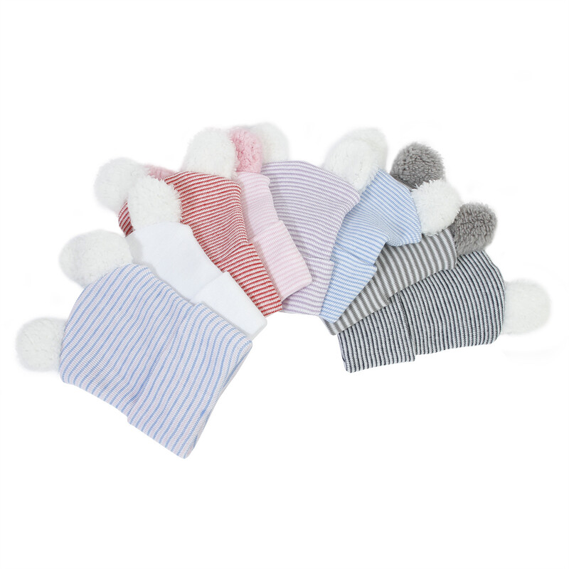 Pălărie pentru nou-născut cu ureche de urs de desene animate drăguțe, iarnă, moale, caldă, tricotată, băieți, fete, pălării, pălărie, pălărie, culoare solidă, bonetă, fotografie pentru nou-născut