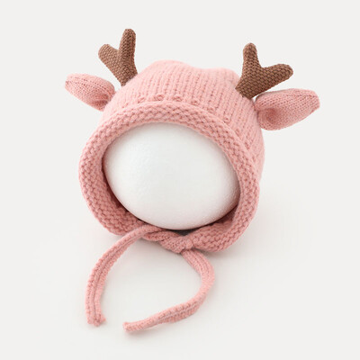 Aranyos Elk agancs baba sapka téli meleg kötött baba fiú lány sapka fülvédő sapka egyszínű gyerek gyerek sapka sapka sapka motorháztető