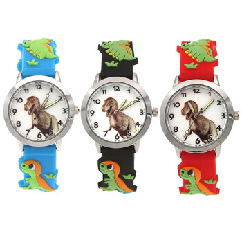 Μόδα Casual Summer Boys Girs Dinosaur Silicone Strap Quartz Ρολόγια Παιδικά Δώρο για παιδιά Μαθητές Ψηφιακό ρολόι