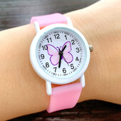 2023 Új, sötétben világító szilikon pillangós gyerekóra Lány fluoreszkáló zselés vízálló kvarc óra nagyker