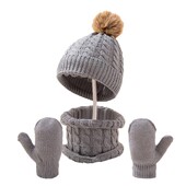 3db baba téli sapka sál kesztyű szett gyerekeknek kötött sapka nyakmelegítő ujjatlan fiúknak lányoknak 0-4 éves korig