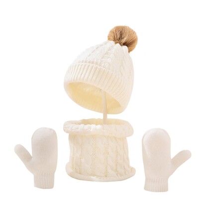 3db baba téli sapka sál kesztyű szett gyerekeknek kötött sapka nyakmelegítő ujjatlan fiúknak lányoknak 0-4 éves korig
