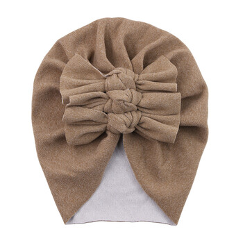 Νεογέννητα Καπέλα Baby Bow Knot Turban για νήπια κορίτσια αγόρια 0-3Y Χειμερινό ελαστικό ζακάρ Ινδικό καπάκι από σιτάρι φωτογραφικά στηρίγματα