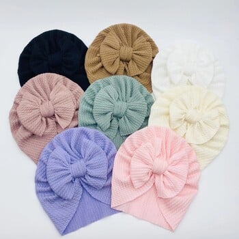 Καπέλα με κόμπους για κοριτσάκι Beanie Bow Headband Βρεφικό τουρμπάνι για νεογέννητο αξεσουάρ κεφαλής χειμωνιάτικο καπέλο ζεστό καπό Καπέλα Mother Kids