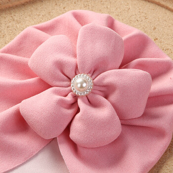 Big Flower Turban Baby Hats Faux Cashmere Pearl Newborn Beanies Headwraps Boutique για βρέφη αγόρια για κορίτσια Καπέλα Καπέλα