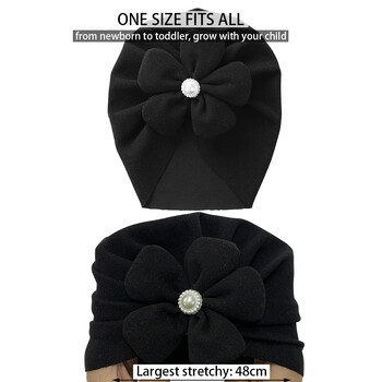 Big Flower Turban Baby Hats Faux Cashmere Pearl Newborn Beanies Headwraps Boutique για βρέφη αγόρια για κορίτσια Καπέλα Καπέλα