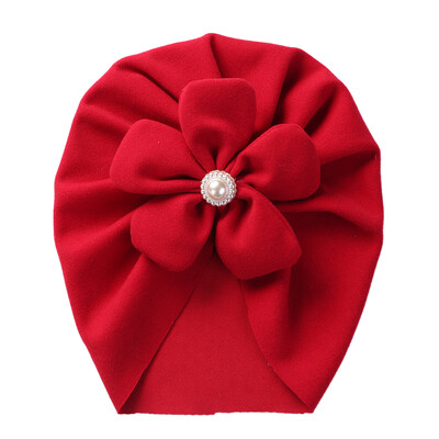 Turban cu flori mari Pălării pentru bebeluși, perle de cașmir artificial, căciuli pentru nou-născut, benzi pentru cap, boutique sugari, băieți, fete, șepci, accesorii pentru cap