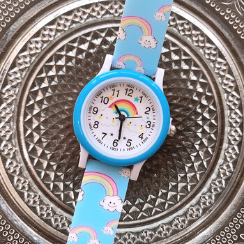 2024 Νέο Rainbow Cloud Printed Silicone Band Παιδικό ρολόι για κορίτσι Χαριτωμένο καρτούν ρολόι χαλαζία για παιδιά Ρολόγια για αγόρια για κορίτσι