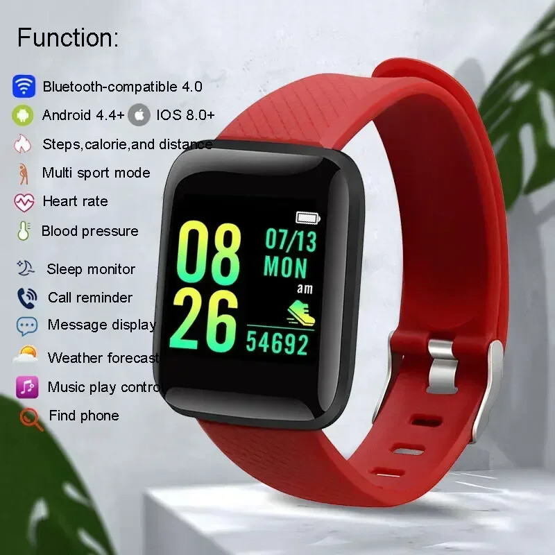 Gyermek okosóra Led digitális óra Vízálló okosóra gyerekeknek sport pulzusmérő Fitness nyomkövető óra fiú és lány