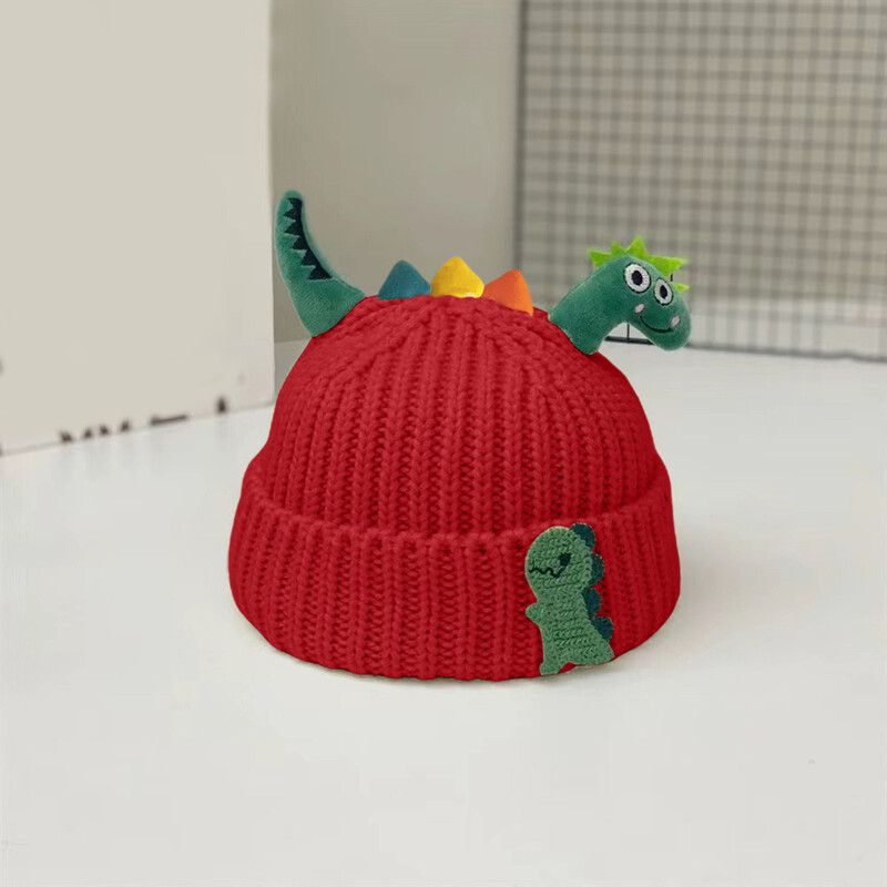 Pălărie de iarnă pentru bebeluși, moale, caldă, tricotată, drăguț, dinozauri, băieți, fete, copii, set de pălărie și mănuși
