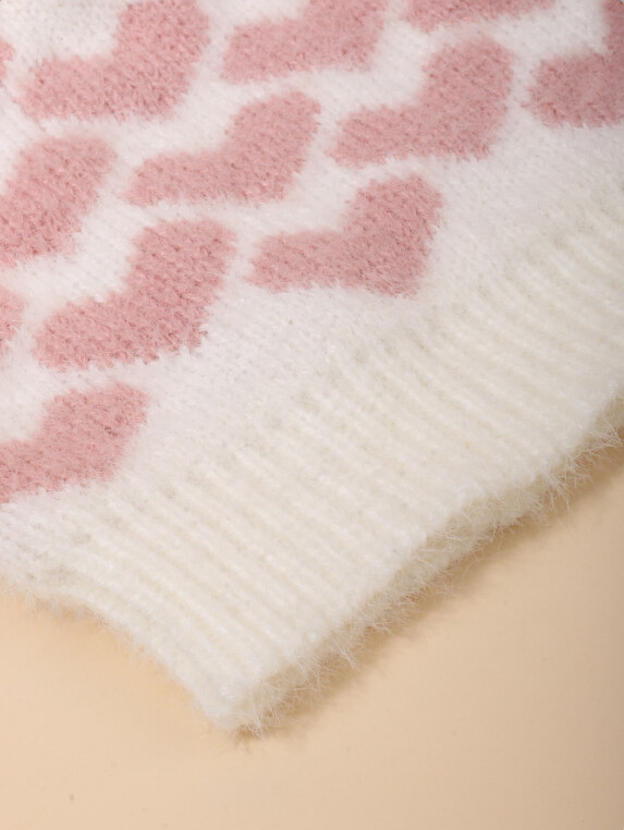 1vnt naujagimio bamblys miela širdele kūdikiui žieminė šilta vaikiška kepurė megzta plaukukulė kudikiui 1-3m.