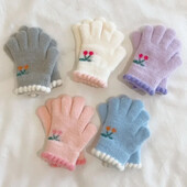 Coreeană Cireșe Copii Copii Mănuși Călduțe Iarnă Rezistă Vânt Îngroșă Băieți Fete Copii Mănuși Ciclism Mănuși drăguțe de modă pentru bebeluși