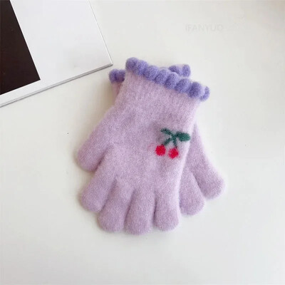 Coreeană Cireșe Copii Copii Mănuși Călduțe Iarnă Rezistă Vânt Îngroșă Băieți Fete Copii Mănuși Ciclism Mănuși drăguțe de modă pentru bebeluși