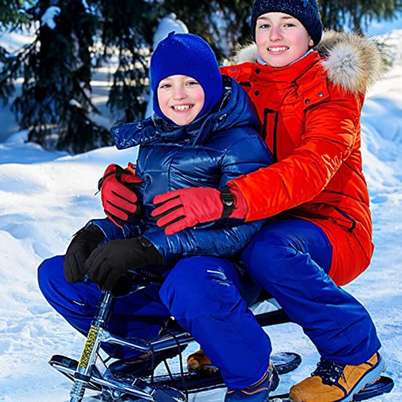 Nové detské zimné teplé rukavice pre dospelých, chlapcov a dievčat, lyžiarske, snowboardové, vetruodolné, nepremokavé, zahusťovacie, udržiavajú v teple.