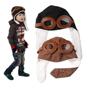 Warm Kids Pilot Hat Baby Autumn Winter Cartoon Protect Ear Cap Child Cool καπέλα Αγόρι κορίτσι 3 μηνών έως 5 ετών Αξεσουάρ κεφαλιού