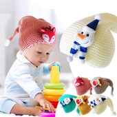 Dječja dječja božićna kapa za pletenje dječjih crtanih uzoraka Pletena kapa Djeda Božićnjaka Božićna pletena kapa za zimu dlâ novoroždennyh