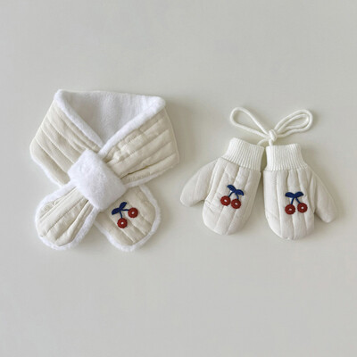 Zimske rukavice za bebe, šal, 2 komada, deblji medo, zeko, dječji set toplijih rukavica za vrat, dječji šalovi, rukavice, rukavice za djevojčice, dječake 2-6 godina