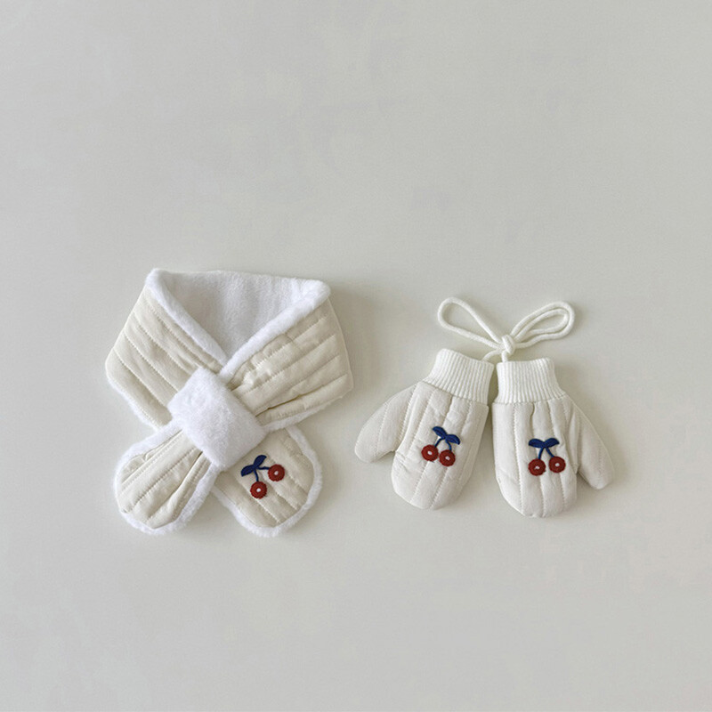 Zimske rukavice za bebe, šal, 2 komada, deblji medo, zeko, dječji set toplijih rukavica za vrat, dječji šalovi, rukavice, rukavice za djevojčice, dječake 2-6 godina