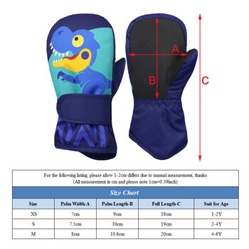 Cartoon Baby Winter Gloves Thicken Waterproof Παιδικά Γάντια Σκι Υπαίθριου Ζεστού Χιονιού Παιδικά Γάντια για Κορίτσια Αγόρια 1-6Y