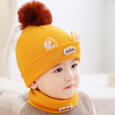 2 db/tétel baba sál sapka szett meleg pamut fiú gyerek rajzfilm uniszex újszülött sál sapka csecsemő ruhákhoz gyerek kiegészítők