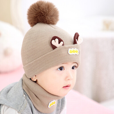 2 db/tétel baba sál sapka szett meleg pamut fiú gyerek rajzfilm uniszex újszülött sál sapka csecsemő ruhákhoz gyerek kiegészítők