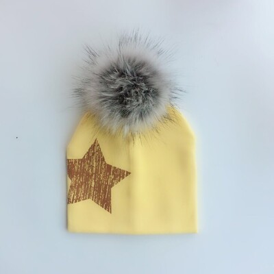 Őszi téli horgolt baba sapka lány fiú sapka gyerekeknek műszőrme pom pom sapka csillagok csecsemőkapka pamut új gyerekek baba sapka gyereksapka