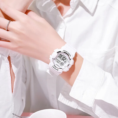 YIKAZE madingi vaikiški sportiniai laikrodžiai 7 spalvų šviečiantys daugiafunkcis LED skaitmeninis laikrodis berniukų ir mergaičių studentų vaikiški laikrodžiai