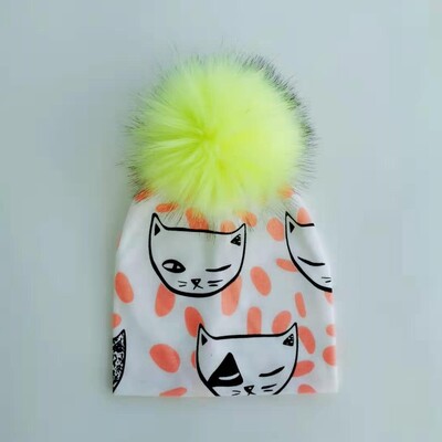 pălărie pentru copii din bumbac, pălării pentru copii mici, elemente de recuzită pentru nou-născuți, pălărie de modă pentru bebeluși, șapcă pentru fete cu pompon pentru bebeluși.