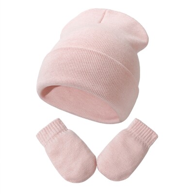 Új kötött baba sapka+kesztyű szett Őszi téli meleg baba sapka 1-5 éves korig fiúknak lányoknak kültéri motorháztetős kézvédő kesztyűk