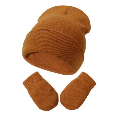 Új kötött baba sapka+kesztyű szett Őszi téli meleg baba sapka 1-5 éves korig fiúknak lányoknak kültéri motorháztetős kézvédő kesztyűk