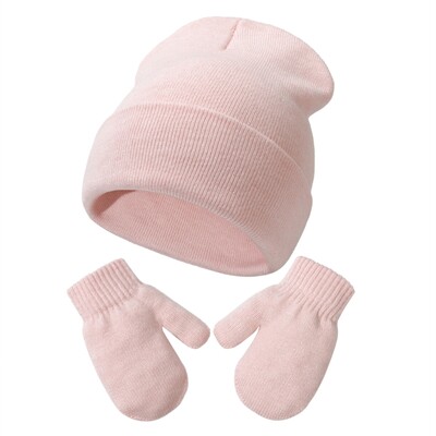 Új kötött baba sapka+kesztyű szett Őszi téli meleg baba sapka 1-5 éves korig fiúknak lányoknak kültéri motorháztetős kézvédő kesztyűk
