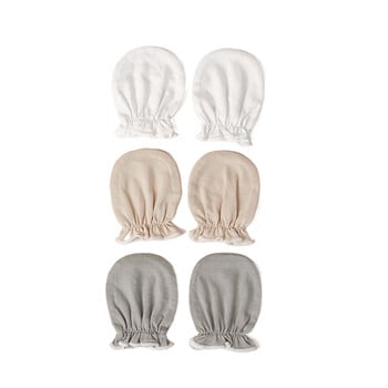 3 Pairs Baby Baby Cotton soft mitten Newborn Anti-eat Hand Anti-Grab Face Protect Gande