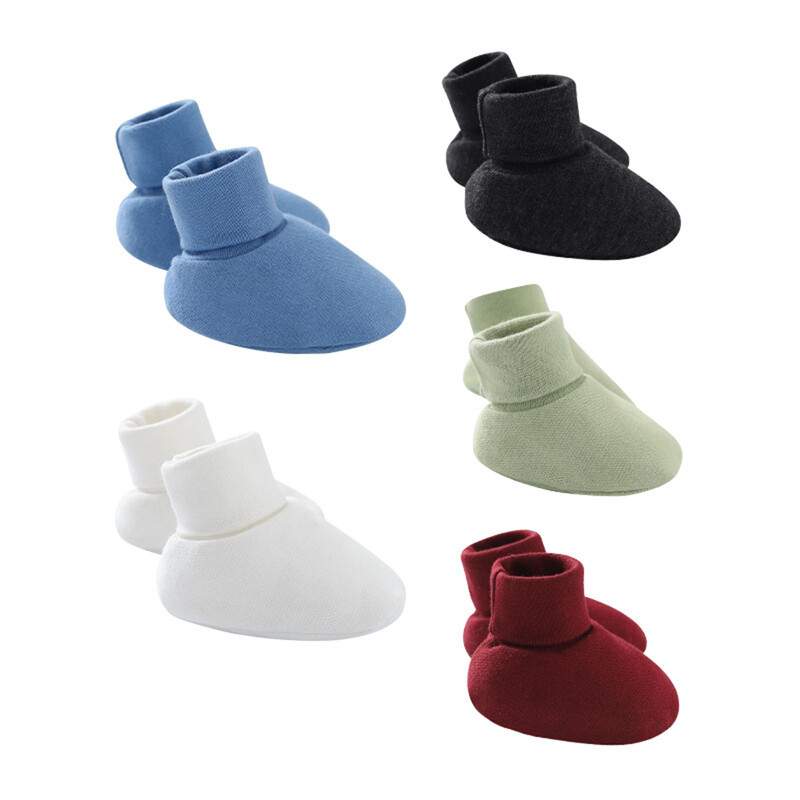 Naujagimio medvilninės kepuraitės pirštinės pėdų apdangalo rinkinys Naujagimio Vieno sluoksnio mergaičių berniukų gimdymui Šilti drabužiai