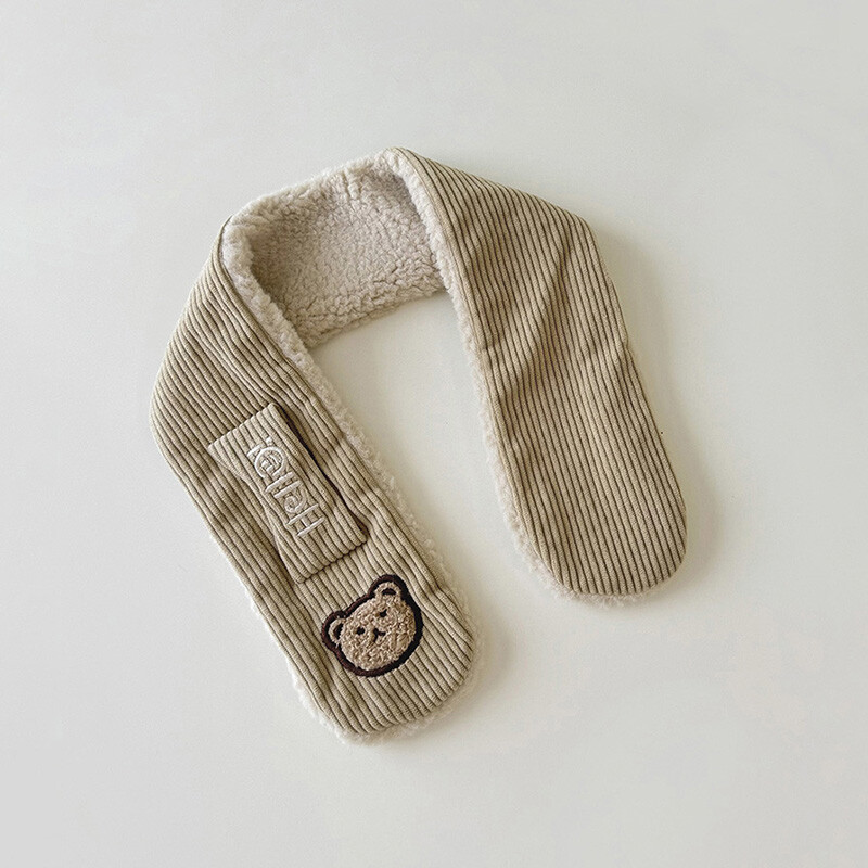 Velvetas vaikiškų šalikų pirštinių rinkinys berniukams mergaitėms mielas plius aksominis kryžminis šalikas, storas vaikiškas kumštinė pirštinė žiemai, šilti kūdikių aksesuarai