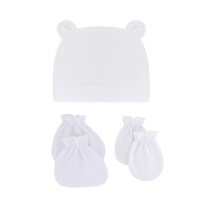 Újszülött kórházi sapka pamut baba sapka puha csecsemő sapka ujjatlan kesztyű készlet