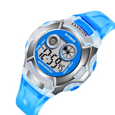 Dječji dječji sat Digitalni ručni sat za dječake Djevojčice Vodootporni sportski LED satovi Vodootporni svjetleći sat Poklon SYNOKE 9034