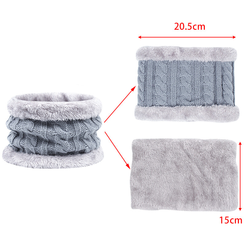 Детска зимна шапка, шал, ръкавици, комплект с двойна топка, поларена подплата, бебешки шапки за момче, момиче, едноцветно бебешко плетене, шапка с шапка 1-4 години