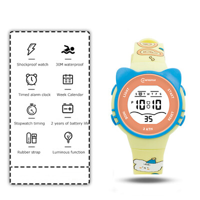UTHAI 2024 Dječji satovi za djevojčice slatke crtane elektroničke satove Vodootporni budilica Višenamjenski ručni sat za dječake Studenti