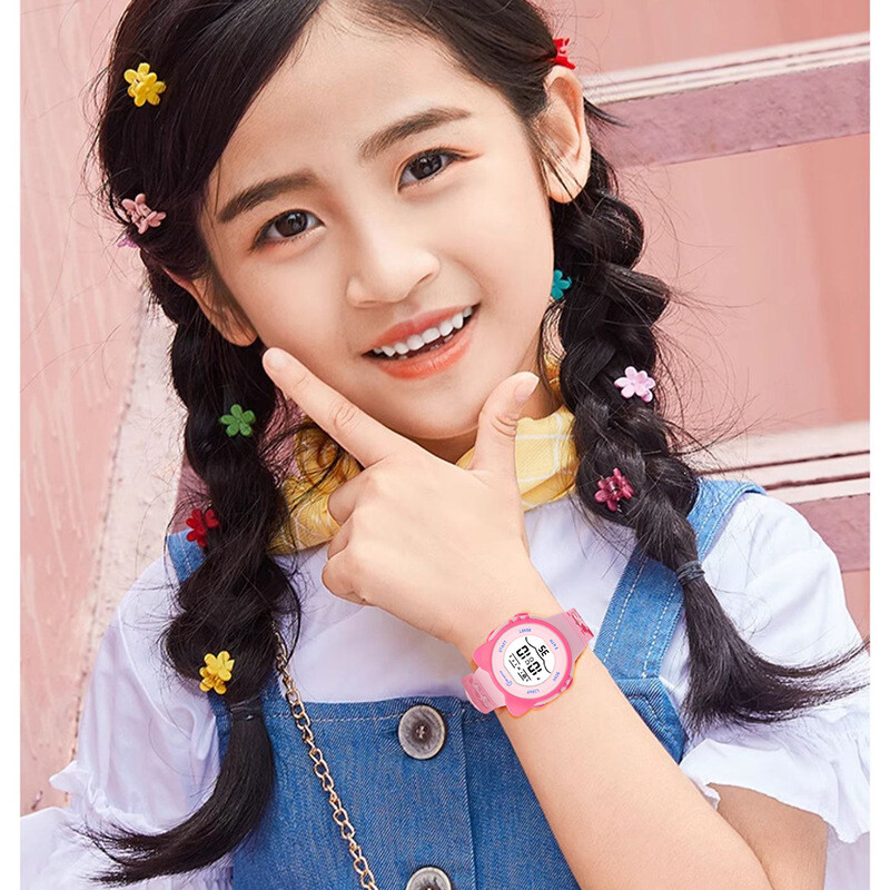 UTHAI 2024 Dječji satovi za djevojčice slatke crtane elektroničke satove Vodootporni budilica Višenamjenski ručni sat za dječake Studenti