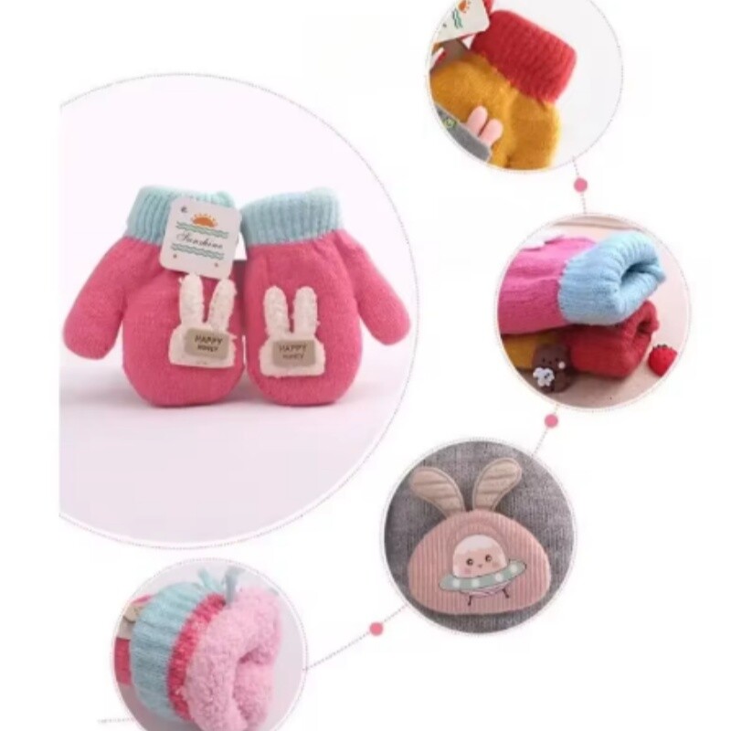 baba téli kézi kesztyűk vastag melegítő kötött ujjatlan ujjak vastag ujjatlan gyerekeknek aranyos rajzfilm kesztyűk fiúk lányok