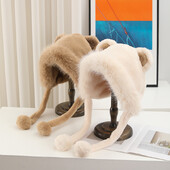 Versiune coreeană ursuleț de pluș pentru femei toamnă iarnă nouă pălărie drăguță lei Feng la modă, căciulă de pluș versatilă și caldă