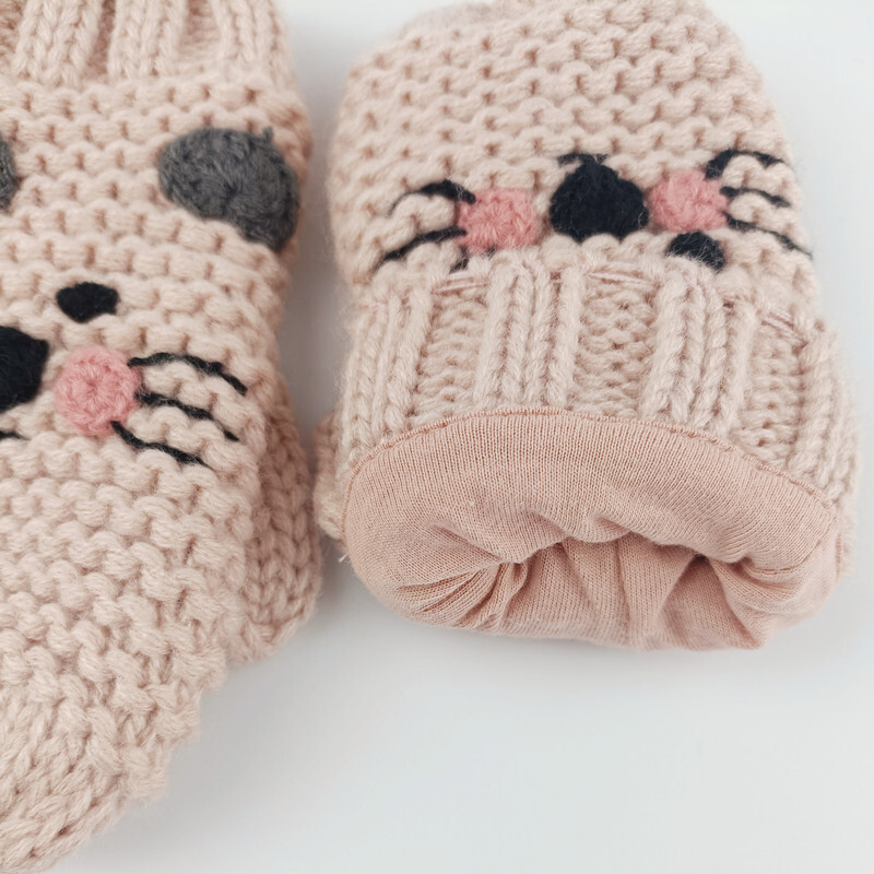 Seturi de pălării și mănuși tricotate cu desene animate de iarnă 2023 pentru fetițe copii copii