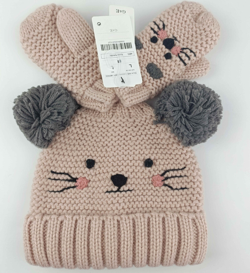 Seturi de pălării și mănuși tricotate cu desene animate de iarnă 2023 pentru fetițe copii copii