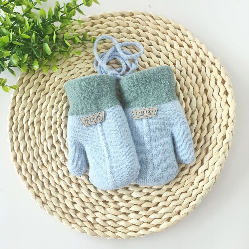 Vaikams Pirštinės Animaciniai filmukai 1-6 metų mergaitėms berniukams Grynos spalvos pirštinės Žieminės pirštinės Megztos vilnos plius aksominės šiltos pirštinės